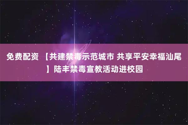 免费配资 【共建禁毒示范城市 共享平安幸福汕尾】陆丰禁毒宣教活动进校园